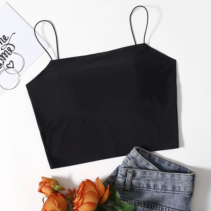 

Plain Seamless Bralette, Black