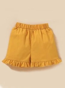 SHEIN 小女童花卉圖案蝴蝶結上衣帶短褲帶髮帶 - 彩色 - 查看 5