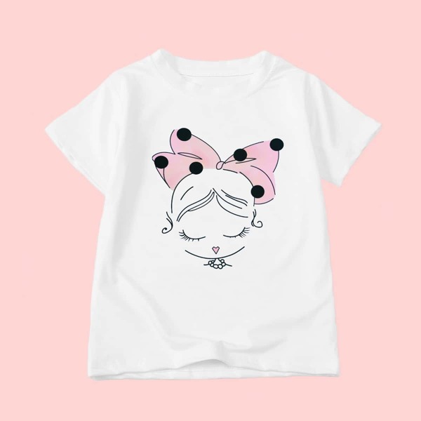 

Toddler Girls Cartoon Graphic Tee, White
