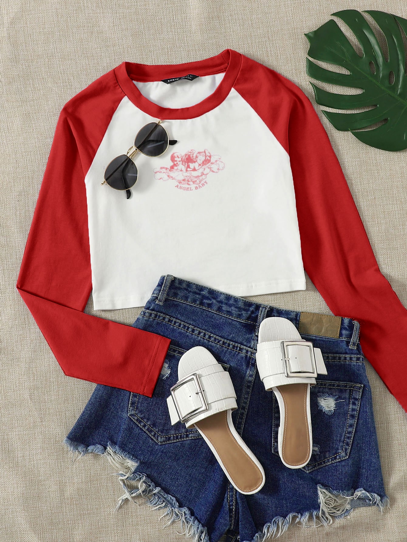 Angel Print Raglan Sleeve Top thumbnail