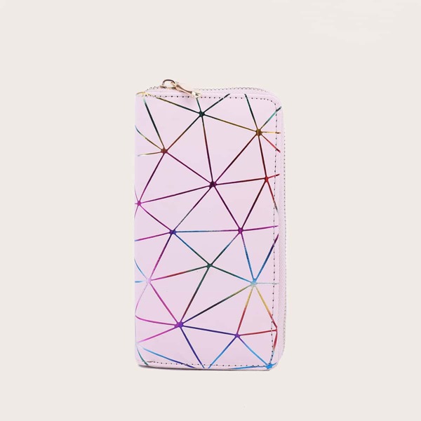

Geometric Pattern Long Wallet, Pink