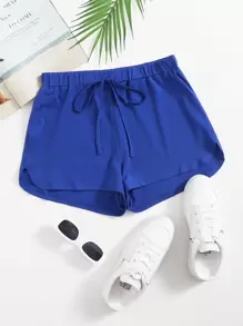 SHEIN Tie Front Dolphin Shorts