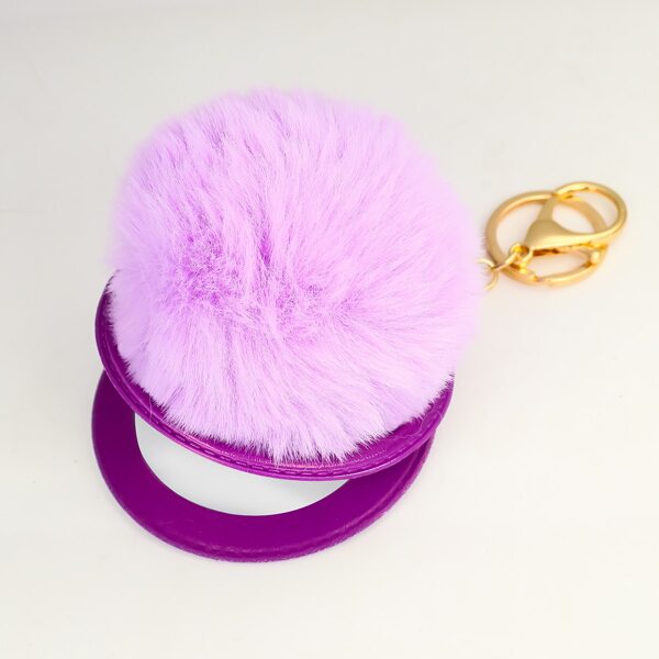 

Pom Pom Charm Keychain, Mauve purple