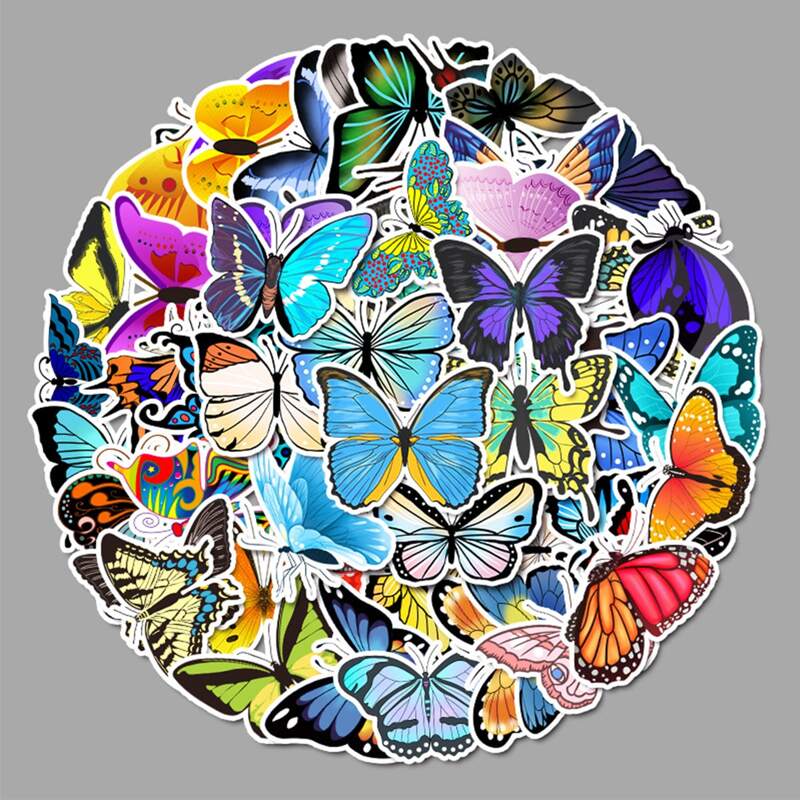 

53pcs Butterfly Pattern Sticker, Multicolor