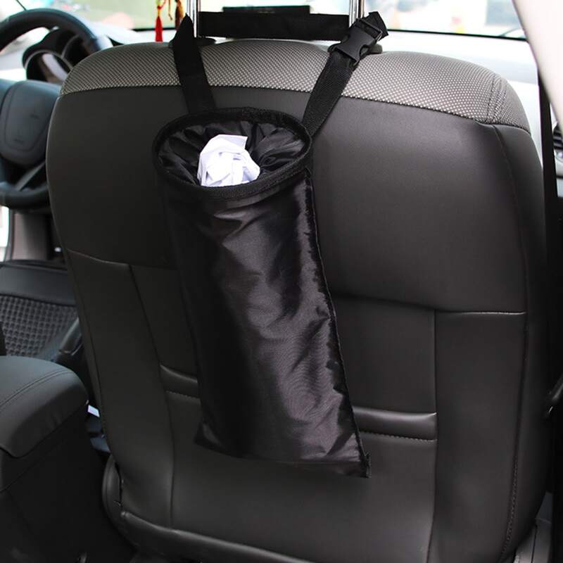 

1pc Car Seat Back Garbage Bag, Black