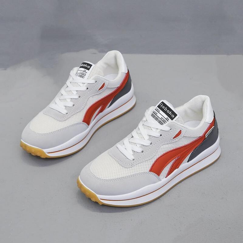 

Colorblock Lace-up Mesh Sneakers, White