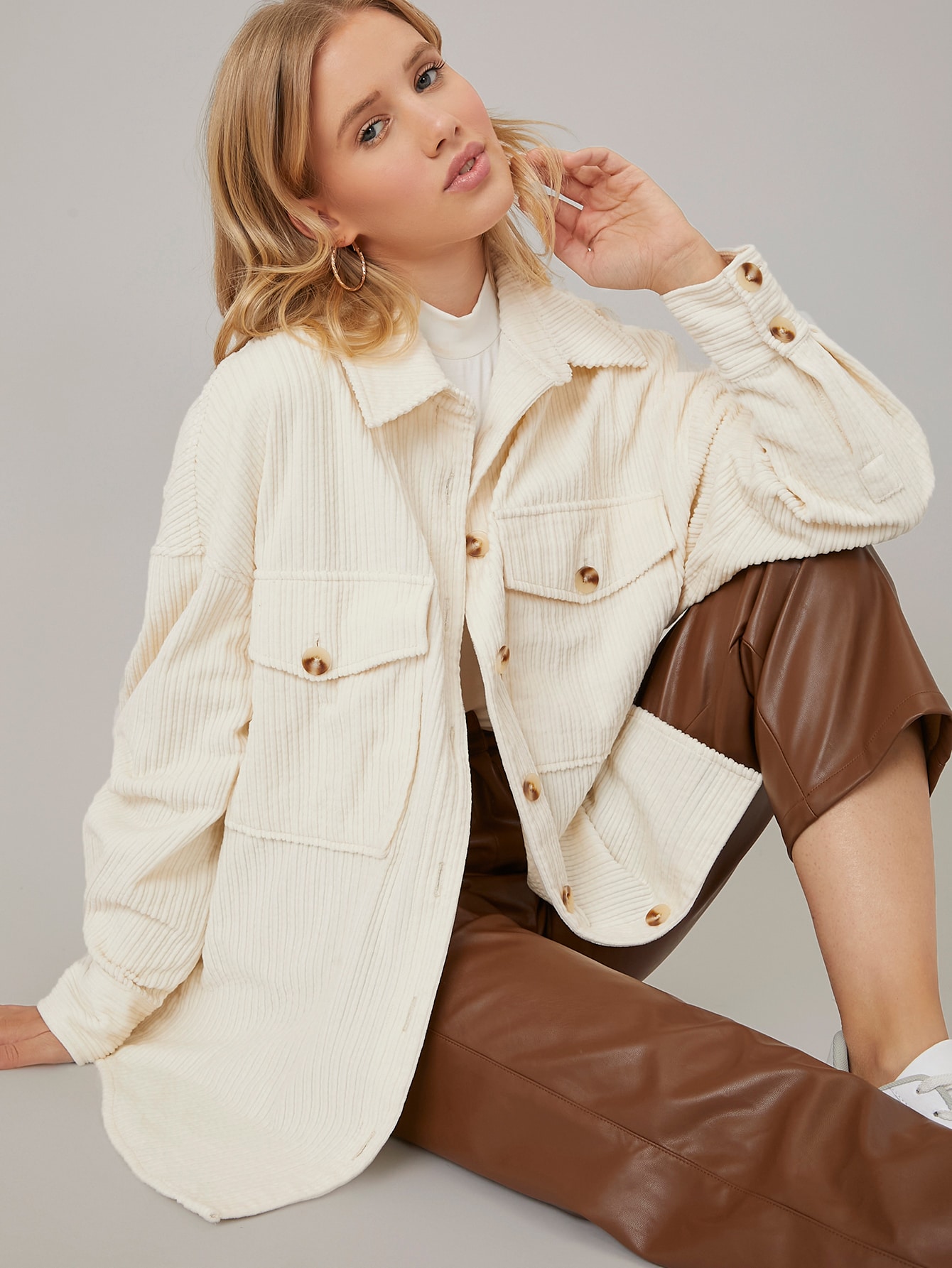 CORDUROY OVERSIZE UTILITY OVERSHIRT thumbnail
