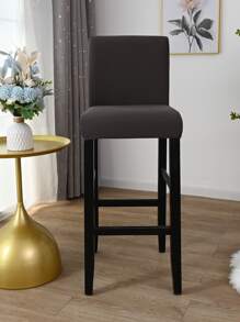 1 cái/4 cái/6 cái Bộ vỏ bọc ghế quầy bar bằng nhung lụa sữa đơn giản hiện đại màu trơn in họa tiết đơn giản - Màu xám đen - Xem 5