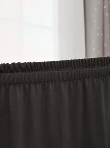 1 cái/4 cái/6 cái Bộ vỏ bọc ghế quầy bar bằng nhung lụa sữa đơn giản hiện đại màu trơn in họa tiết đơn giản - Màu xám đen - Xem 6