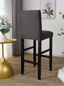 1 cái/4 cái/6 cái Bộ vỏ bọc ghế quầy bar bằng nhung lụa sữa đơn giản hiện đại màu trơn in họa tiết đơn giản - Màu xám đen - Xem 3