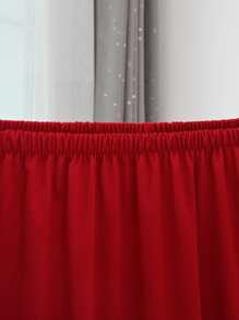 1pc Brushed Spandex Chair Cover, Solid Color High Elastic Dustproof Chair Slipcover, For Hotel, Bar, Living Room, Study - Red - View 7