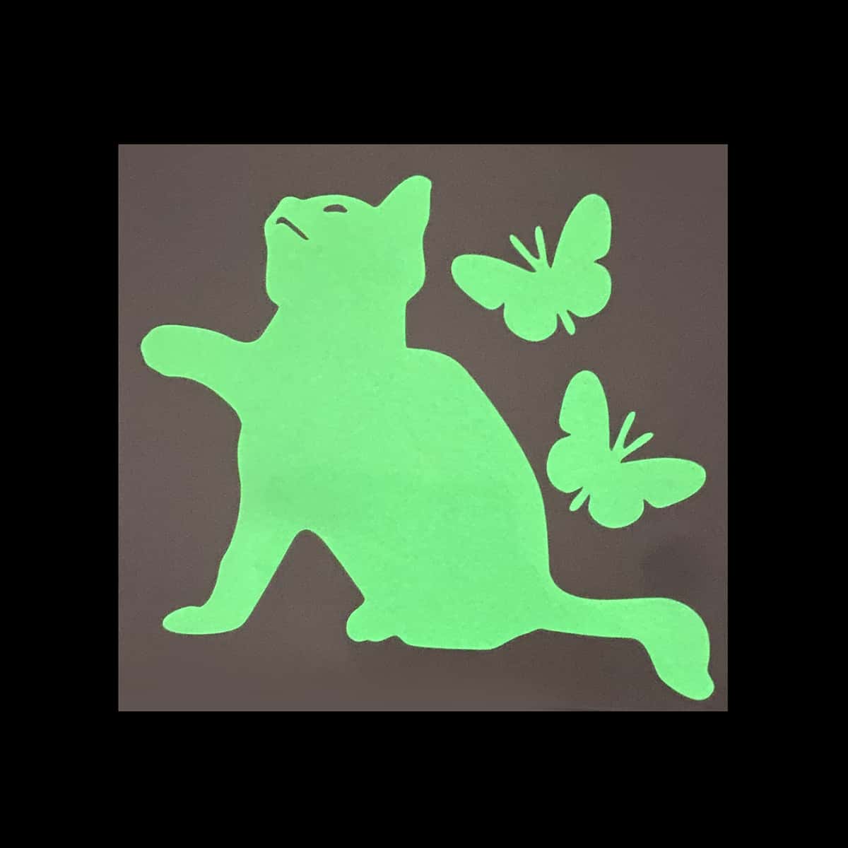 

1sheet Butterfly & Cat Pattern Sticker, Green
