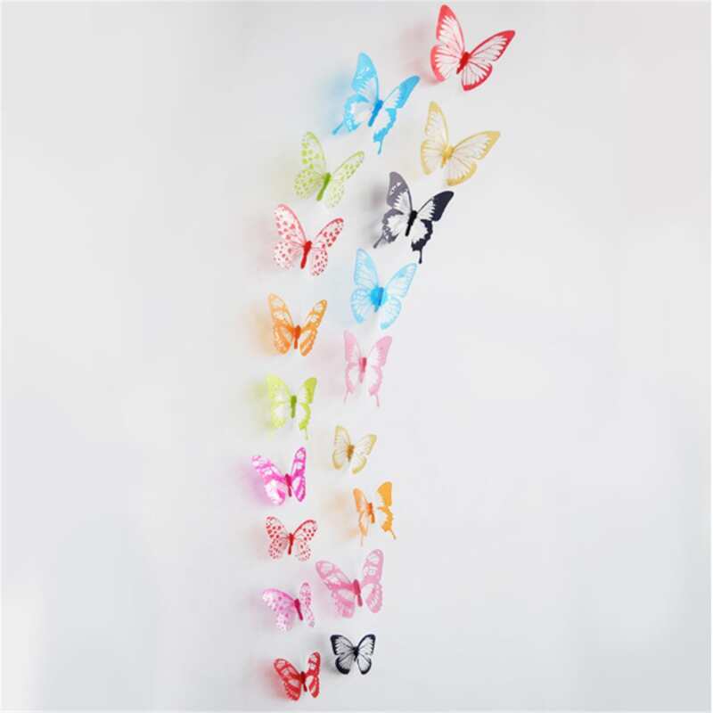 

18pcs 3D Butterfly Wall Sticker, Multicolor