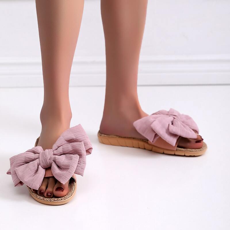 

Bow Decor Slides, Pink