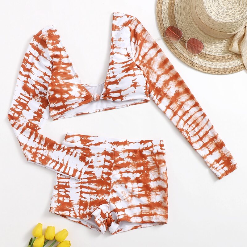 

Tie Dye Knot Bikini Swimsuit, Multicolor