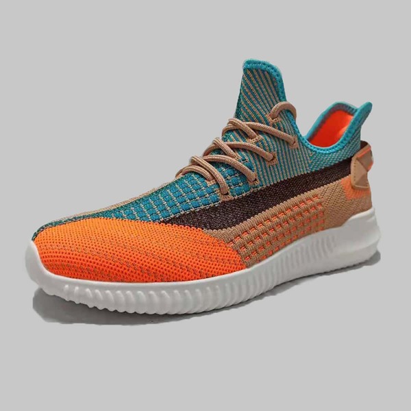 

Men Lace Up Decor Colorblock Running Shoes, Orange