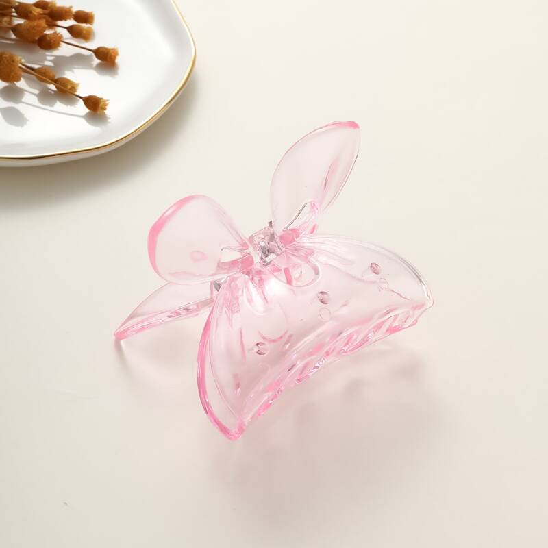 

1pc Clear Hair Claw, Pink