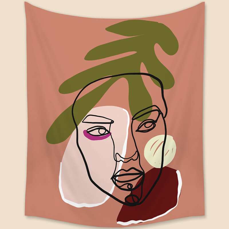 

Abstract Face Print Tapestry, Multicolor