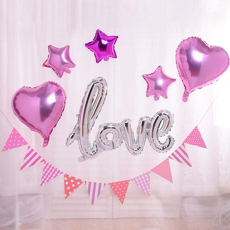 

6pcs Love Design Decorative Balloon Set, Multicolor