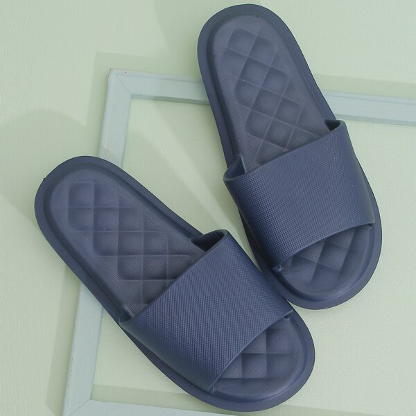 

Men Solid Slides, Navy blue