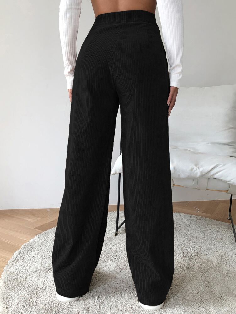 High Waist Cord Wide Leg Pants