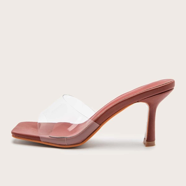 

Clear High Heeled Sandals, Red