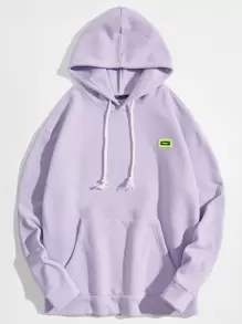 Manfinity VCAY Men Patched Detail Pocket Front Hoodie - Lilac Purple - View 1