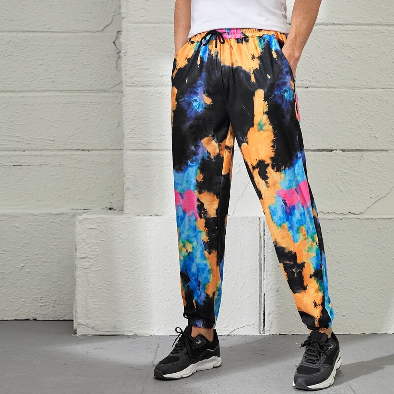 Guys Tie Dye Slant Pocket Sweatpants, Multicolor