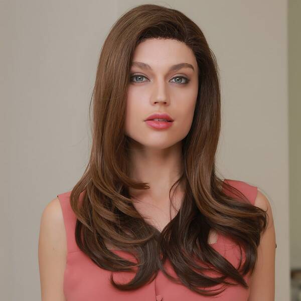 

Natural Long Curly Lace Front Wig, Brown