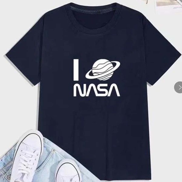 

Men Planet & Slogan Graphic Tee, Navy blue