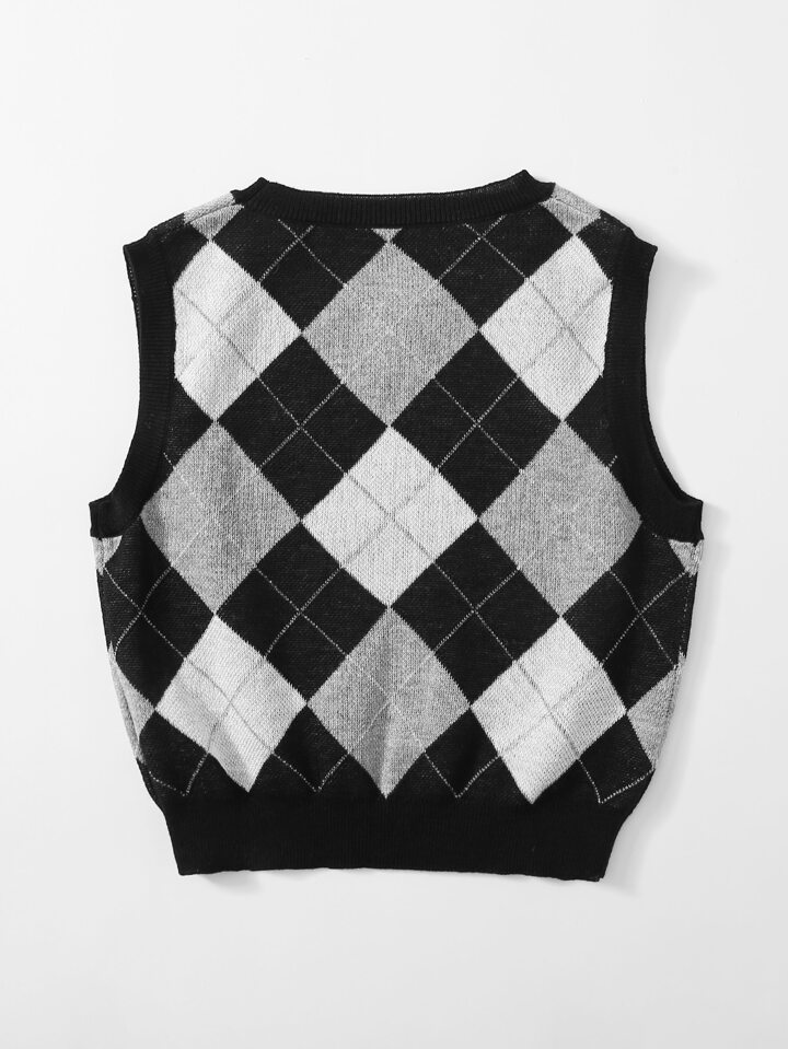 C'est le nouveau Pull sans manches avec motif losange ROMWE FRANCE