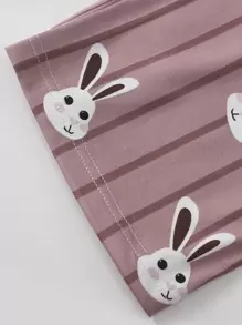 Cartoon Graphic Cami Pyjama Set - Mauve Purple - View 4