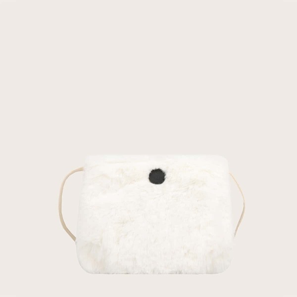 

Girls Fluffy Crossbody Bag, White