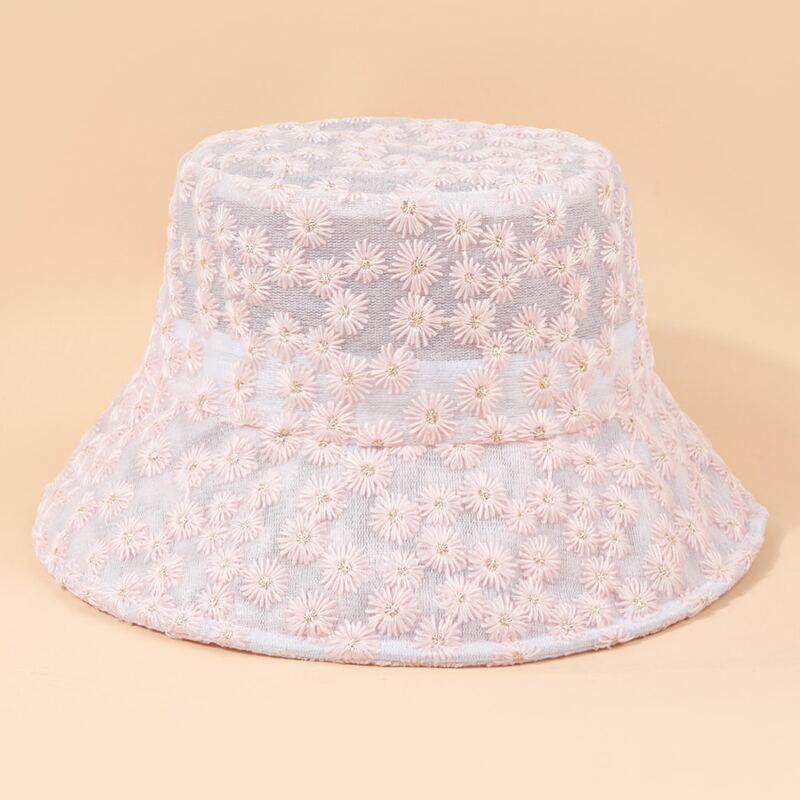 

Daisy Mesh Bucket Hat, Baby pink