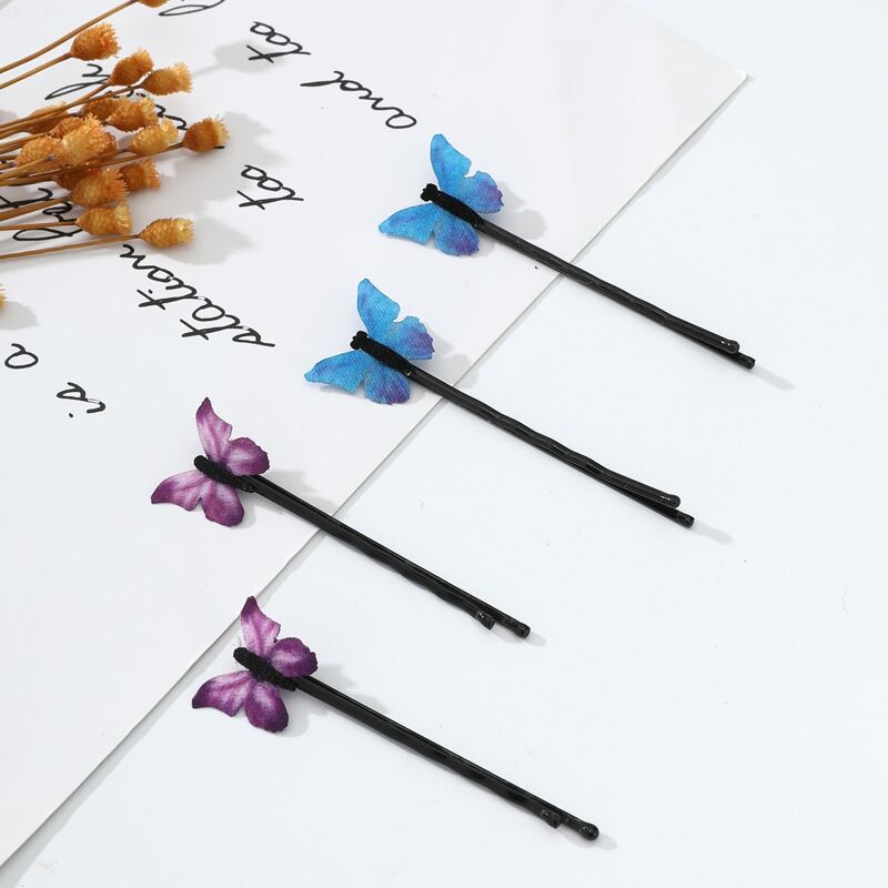 

4pcs Butterfly Decor Hair Clip, Blue
