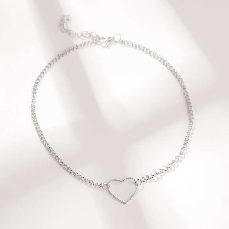 

Heart Pendant Necklace, Silver