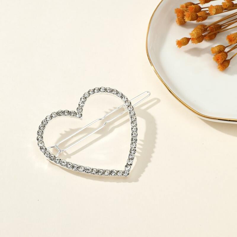 

Rhinestone Heart Hair Clip, Multicolor