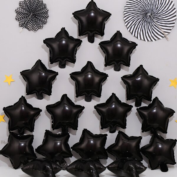 

50pcs Star Shaped Balloon, Black