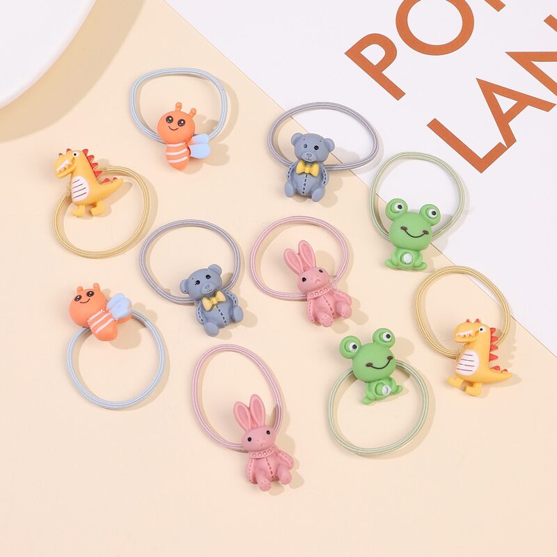 

10pcs Cartoon Hair Tie, Multicolor