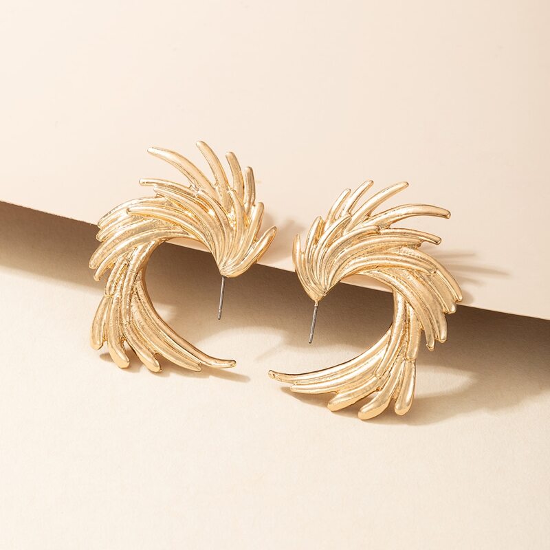 

Abstract Hoop Earrings, Gold