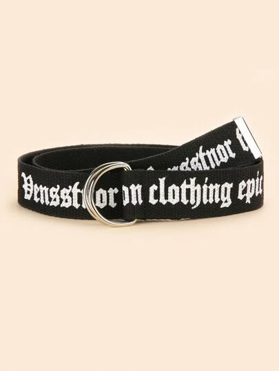 Men Letter Graphic Tape Belt Casual Fall, Autumn, Halloween Autumn-Winter Accessories,Suitable For Teens, Youth,Men,Casual, Outdoor, Athletic, Vacation, Graduation Gifts, Birthday, Daily Wear
