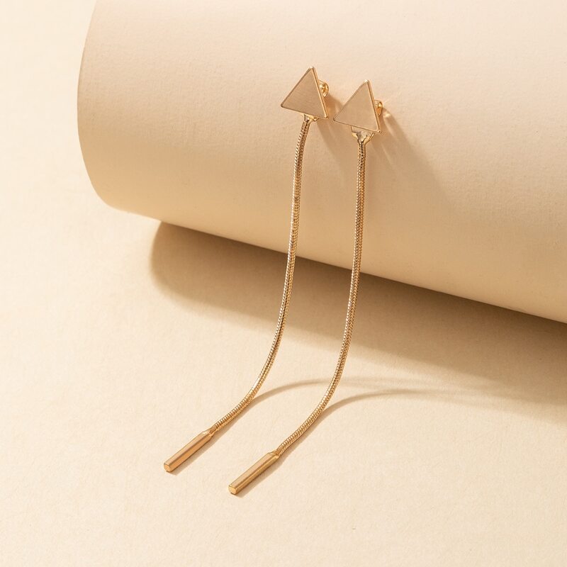 

Triangle Tassel Earrings, Gold