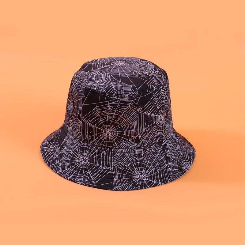 

Guys Spider Web Graphic Bucket Hat, Black