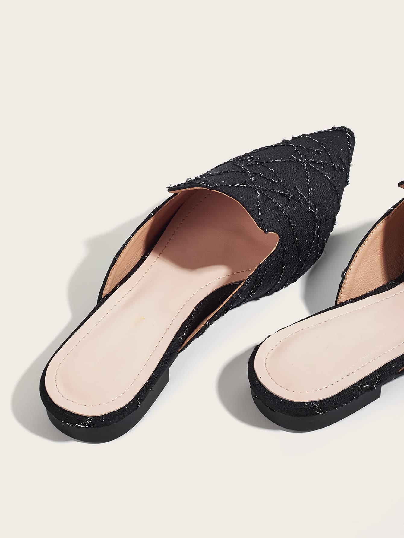2025 Autumn Women's Elegant Pointed Toe Flat Mules Shoes