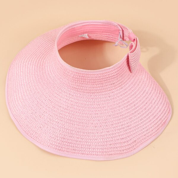 

Solid Straw Visor Hat, Pink