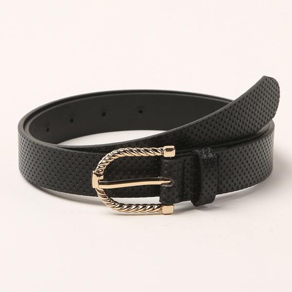 

Gold Buckle Belt, Black