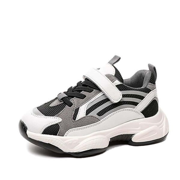 

Girls Velcro Strap Mesh Panel Sneakers, Black