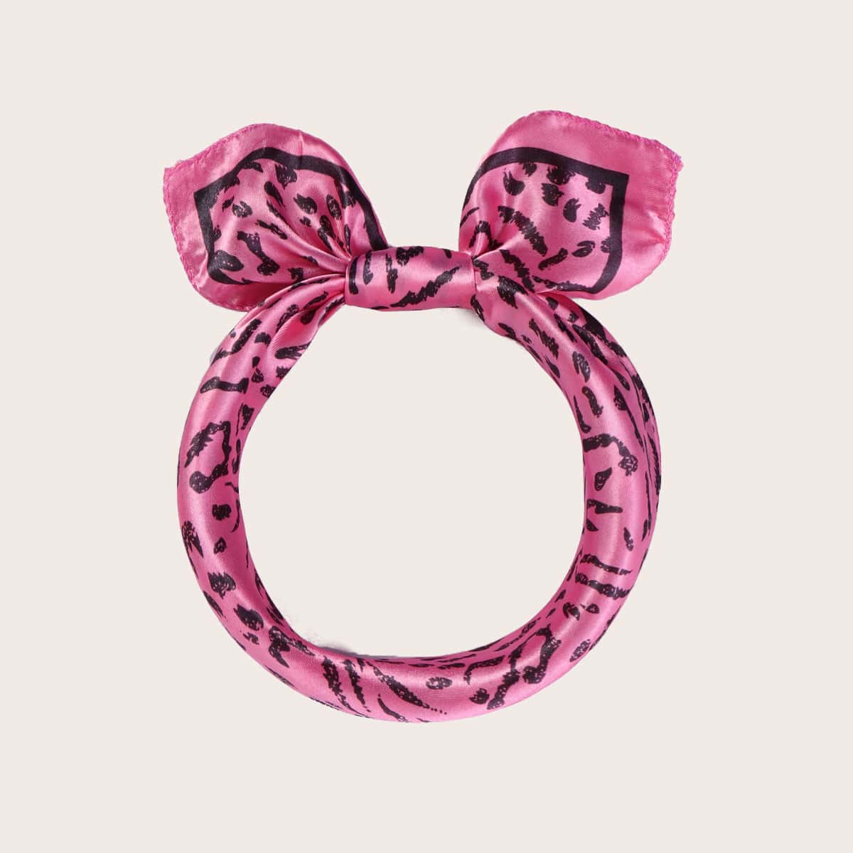 

Leopard Pattern Bandana, Hot pink