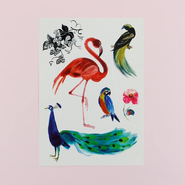 

1sheet Animal Pattern Tattoo Sticker, Multicolor