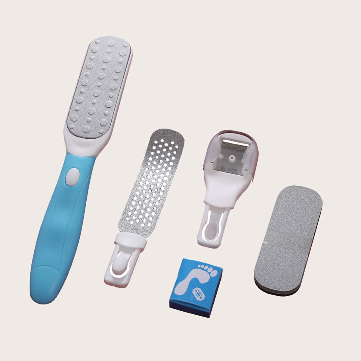 

5pcs Exfoliating Foot Care Tool Set, Blue